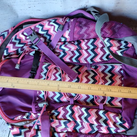 Land's End chevron pink purple kids backpack - Picture 8 of 8